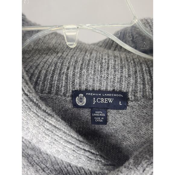 J Crew shawl collar gray premium lambswool sweater - large - Picture 2 of 4